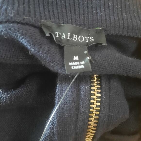 Talbots Womens 1/4 Zip Mockneck Multi Color Fair Isle Sweater Size M NWT - Picture 4 of 7